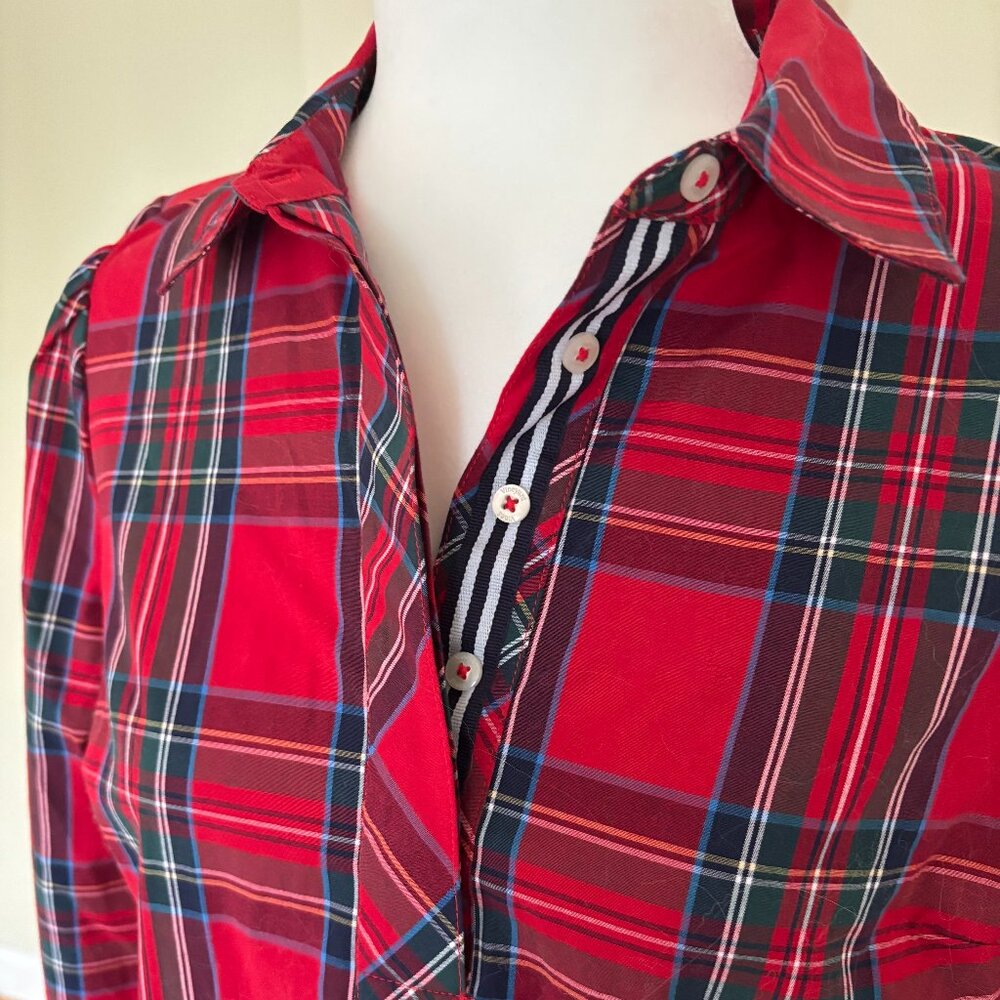 Vineyard Vines Popover Dress in Royal Stewart Plaid